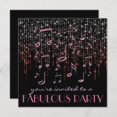 Pink Notes muziekfeest Kaart (Voorkant / Achterkant)