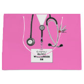 Pink Nurse Graduation Large Gift Bag Groot Cadeauzakje (Voorkant)