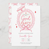 Pink Nurse Graduation Party Kaart (Voorkant / Achterkant)