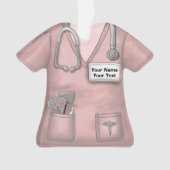 Pink Nurse medische scrubs ornament (voorkant)
