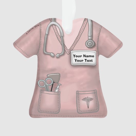 Pink Nurse medische scrubs ornament (voorkant)