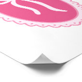 Pink Nursery Art - Coquette Oval Frame & Bow Poster (Hoek)