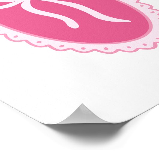 Pink Nursery Art - Coquette Oval Frame & Bow Poster (Hoek)