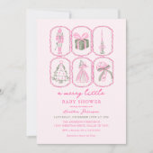 Pink Nutcracker A Merry Little Baby Shower Kaart (Voorkant)