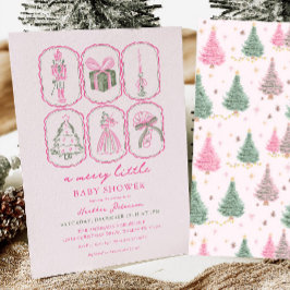 Pink Nutcracker A Merry Little Baby Shower Kaart