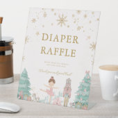 Pink Nutcracker Baby Shower Diaper Raffle Sign Reclamebord Met Voetstuk (Insitu)