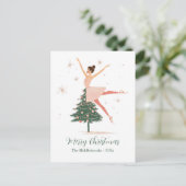 Pink Nutcracker Ballerina Briefkaart (Staand voorkant)