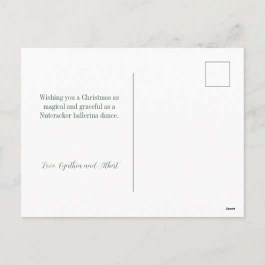 Pink Nutcracker Ballerina Briefkaart (Achterkant)