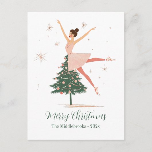 Pink Nutcracker Ballerina Briefkaart (Voorkant)
