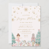Pink Nutcracker Ballet Baby Shower Invitations Kaart (Voorkant)
