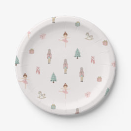 Pink Nutcracker Ballet Baby Shower Paper Plates Papieren Bordje