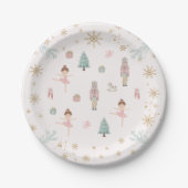 Pink Nutcracker Ballet Birthday Paper Plates Papieren Bordje (Voorkant)