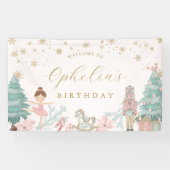 Pink Nutcracker Ballet Birthday Welcome Banner (Horizontaal)