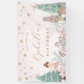 Pink Nutcracker Ballet Birthday Welcome Banner (Verticaal)
