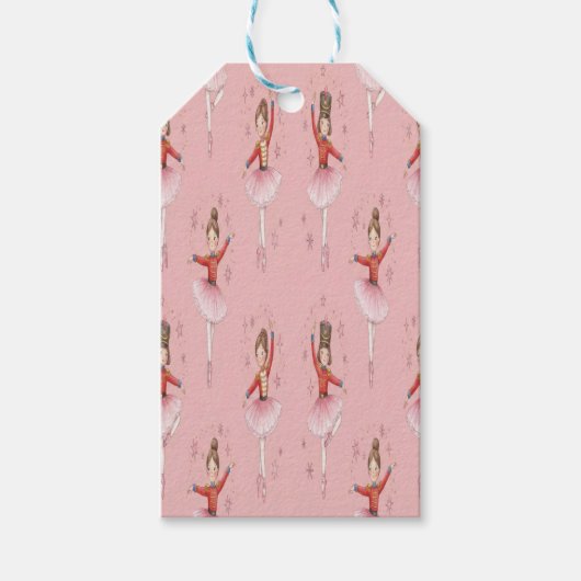 Pink Nutcracker Ballet Theme Girls Cadeaulabel (Voorkant)