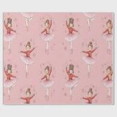 Pink Nutcracker Ballet Theme Girls Cadeaupapier (Vlak)