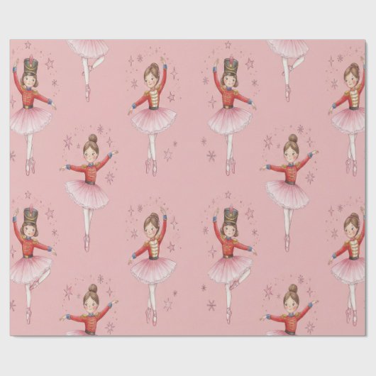 Pink Nutcracker Ballet Theme Girls Cadeaupapier (Vlak)