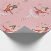 Pink Nutcracker Ballet Theme Girls Cadeaupapier (Hoek)