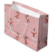 Pink Nutcracker Ballet Theme Girls Groot Cadeauzakje (Voorkant Gekanteld)