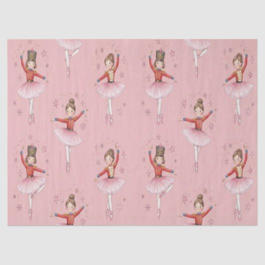 Pink Nutcracker Ballet Theme Girls Tissuepapier (Voorkant)