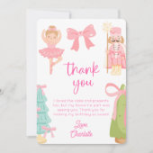 Pink Nutcracker Birthday Photo Thank You Card Kaart (Voorkant)
