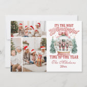 Pink Nutcracker Christmas 3 Photo Wonderland Gl Feestdagenkaart (Voorkant)