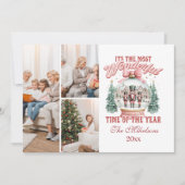  Pink  Nutcracker Christmas 3 Photo  Wonderland Gl Feestdagenkaart (Voorkant)