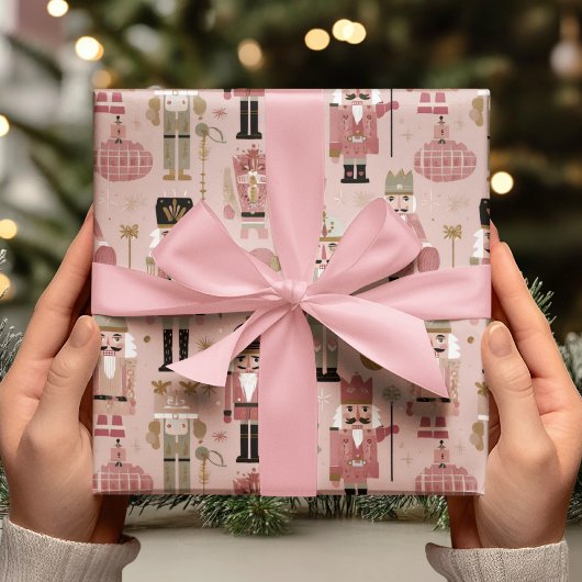 Pink Nutcracker Christmas Cadeaupapier