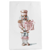 Pink Nutcracker Christmas Gift Bag Medium Cadeauzakje (Voorkant)