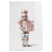 Pink Nutcracker Christmas Gift Bag Medium Cadeauzakje (Achterkant)