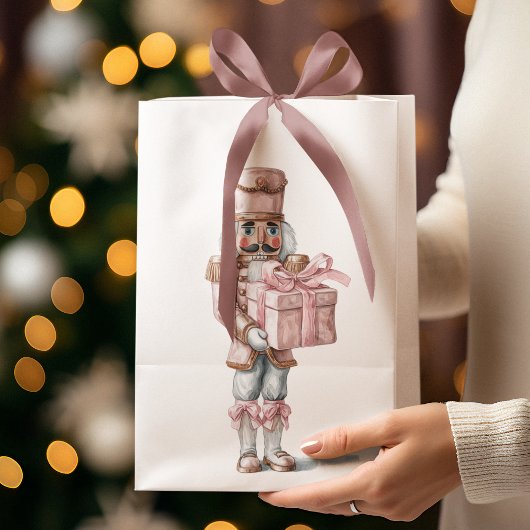 Pink Nutcracker Christmas Gift Bag Medium Cadeauzakje