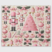 Pink Nutcracker Christmas Tree  Cadeaupapier (Vlak)