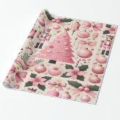 Pink Nutcracker Christmas Tree  Cadeaupapier (Uitgerold)