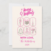 Pink Nutcracker Coquette Christmas Feestdagenkaart (Voorkant)