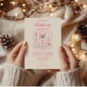 Pink Nutcracker Coquette Christmas Kaart