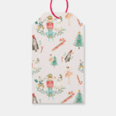 Pink Nutkraker Girl Gift Holly Kerstfeestdag Cadeaulabel (Achterkant)