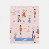 Pink Nutkraker Pattern Holiday Fleece Deken (Voorkant)