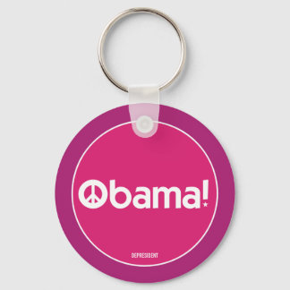 Pink Obama for Peace Sleutelhanger
