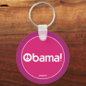 Pink Obama for Peace Sleutelhanger (Voorkant)