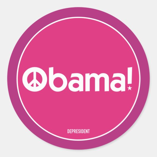 Pink Obama voor de Vrede Sticker (Voorkant)