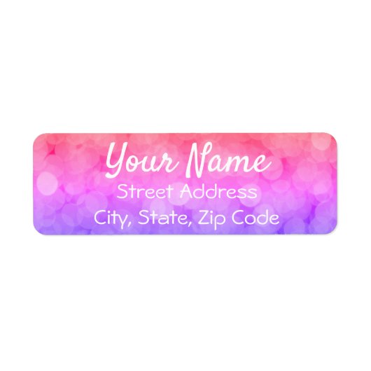 Pink Obmré Bokeh Return Address Labels (Voorkant)