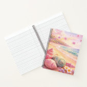 Pink Ocean Beach Shells Flowers Fantasy Landscape Notitieboek (Binnen)