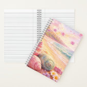 Pink Ocean Beach Shells Flowers Fantasy Landscape Notitieboek (Binnen)