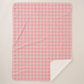 Pink Octagonal Pattern Sherpa Blanket Deken (Voorkant)