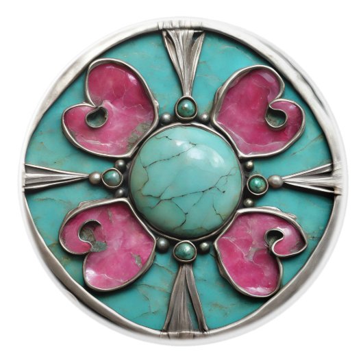 Pink October Tourmaline Birth Stone Keramische Knop (Voorkant)