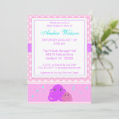Pink Octopus Baby shower Invitation Kaart (Staand voorkant)