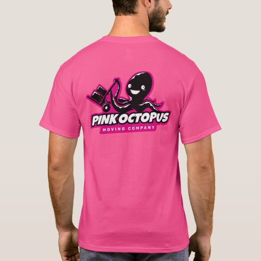 Pink Octopus Moving Company T-shirt (Achterkant)