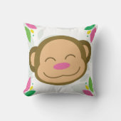 Pink Oerwoud Monkey Sierkussen (Voorkant)