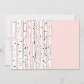 PINK OF ENIGE COLOR Birch Tree Wedding Invitations Kaart (Achterkant)