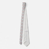 Pink, off-white and light grey chevron stropdas (Achterkant)